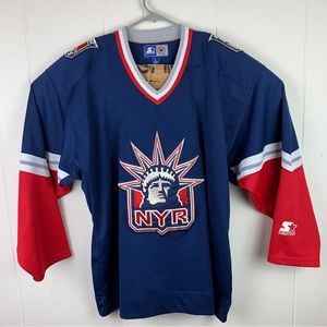 Vintage Starter New York Rangers Retro Hockey Jersey Blue Men’s Large RARE